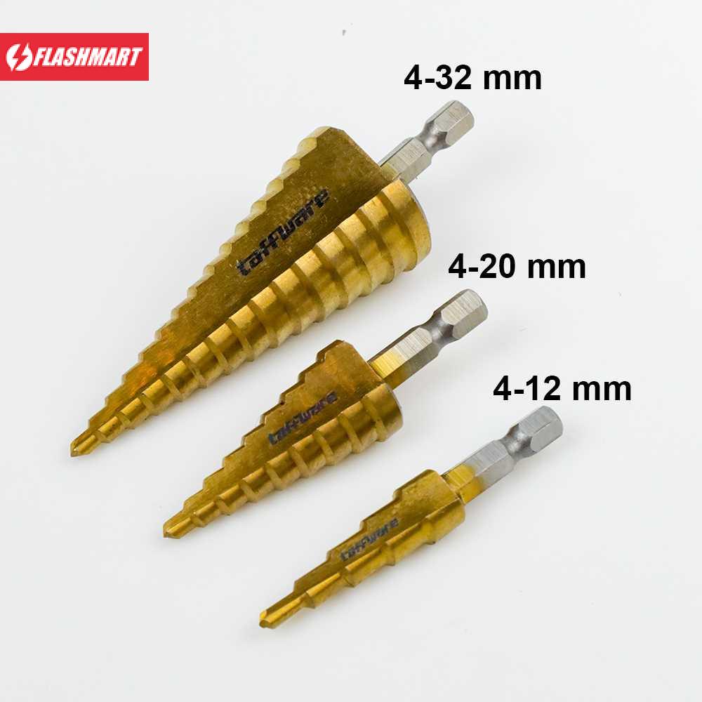 Flashmart Mata Bor Spiral Titanium Coated 3 PCS