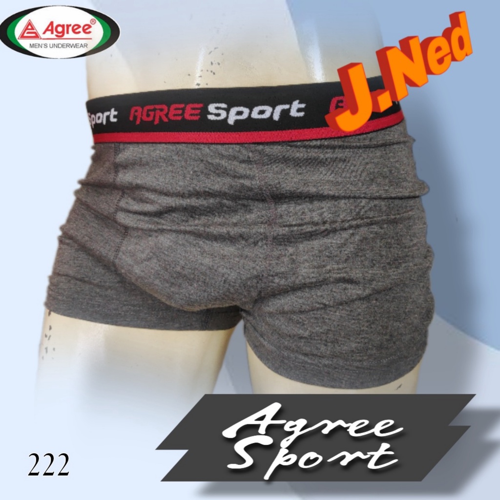 J222D - (PER BOX ISI 2 PCS) CELANA DALAM BOXER PRIA AGREE SIZE M, L, XL