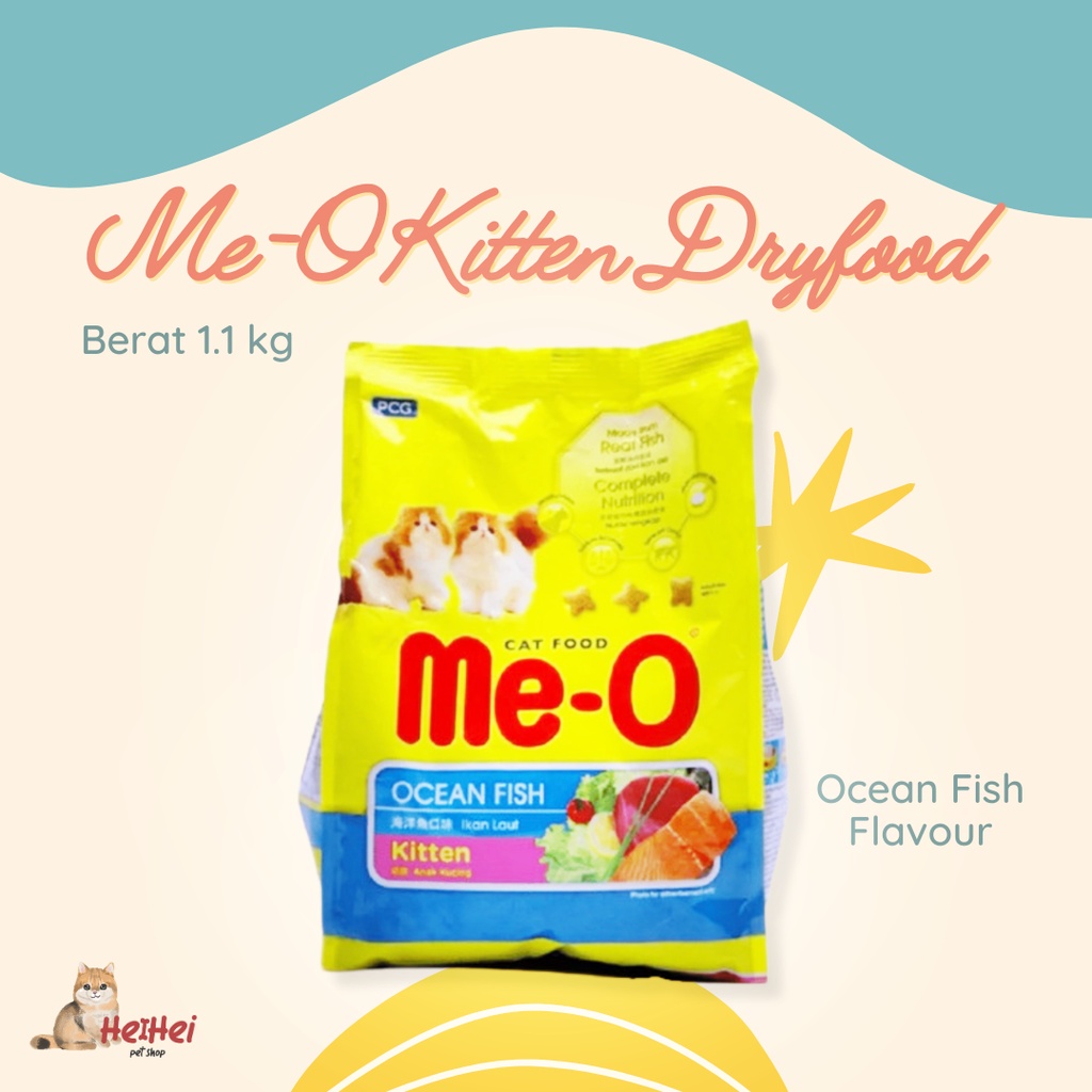 Me-O Kitten Dryfood 1,1 kg Ocean Fish - Makanan Anak Kucing Kiten Kering Meo Kitten