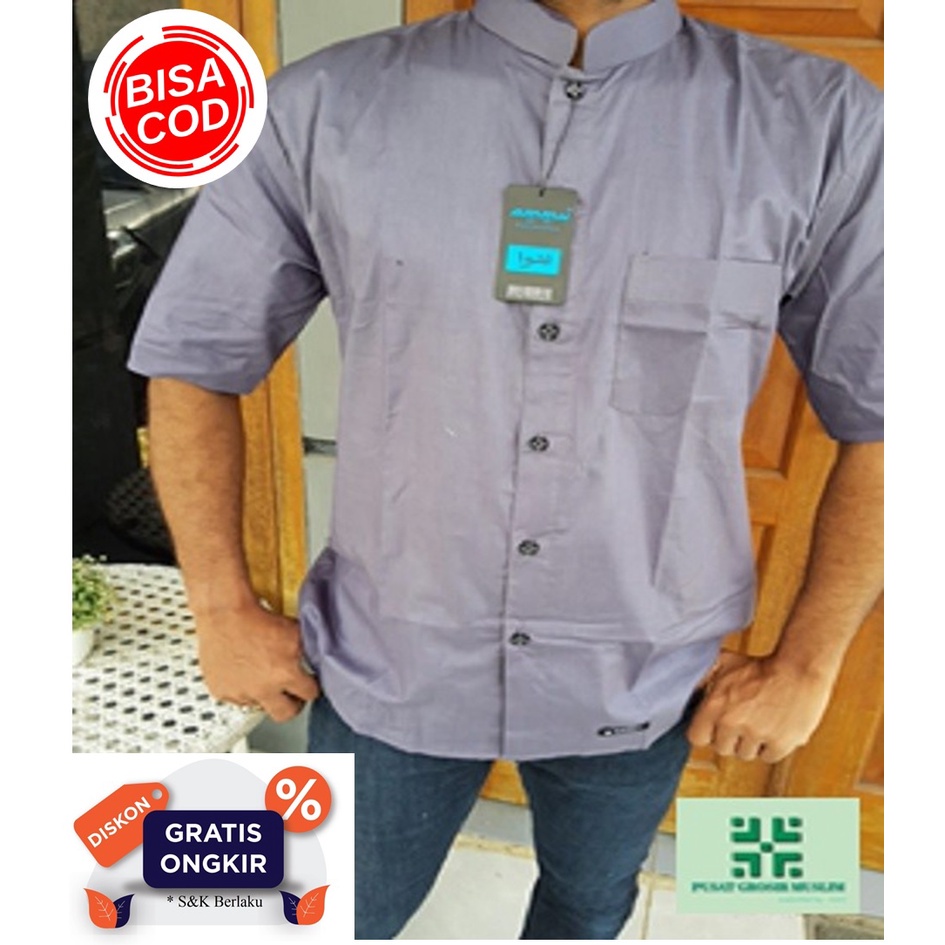 Promo Kemeja Ammu Collection lengan Pendek kerah yamani dewasa