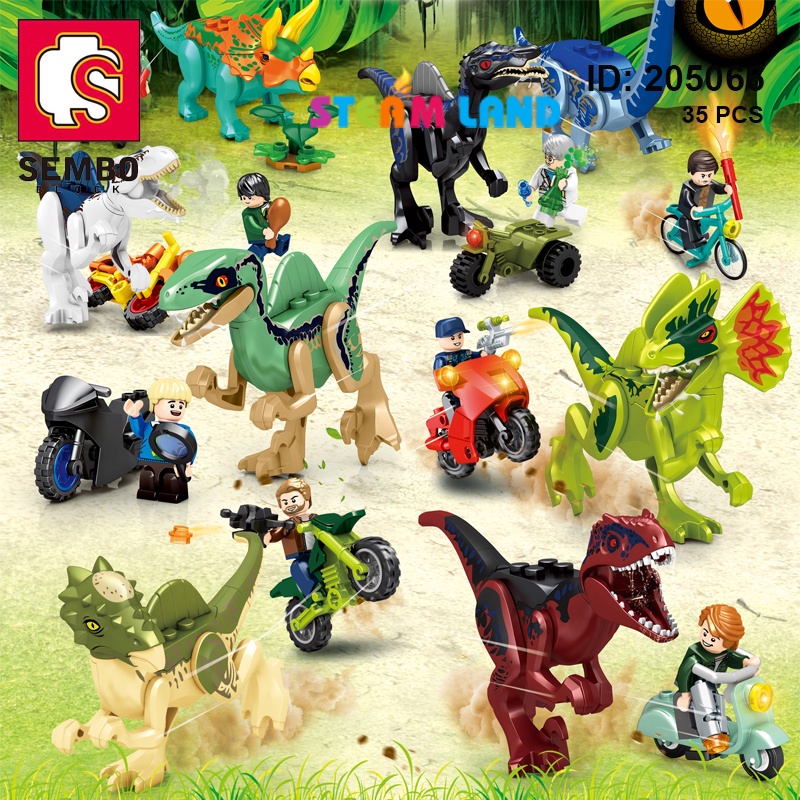 Sembo Block World Dinosaur - Minifigure dan Dinosaurus 205066 - 205073