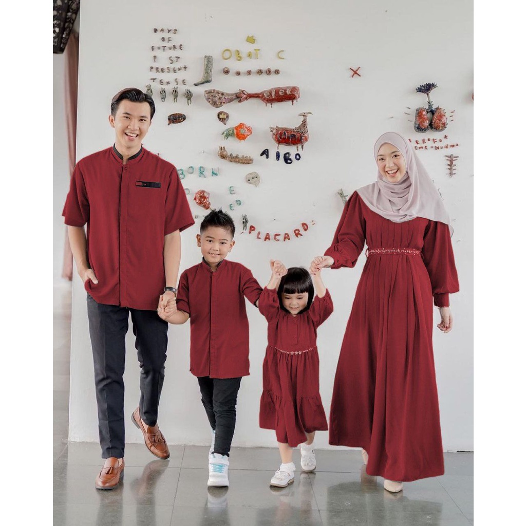 Couple Gamis Azizah Couple keluarga lebaran baju couple pasangan keluarga sarimbit muslimah set fami