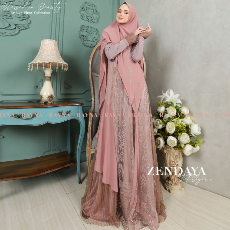 gamis set zendaya syari rayna premium