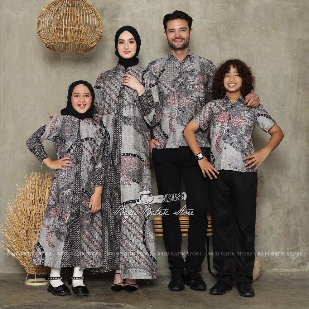 Sarimbit Keluarga 2023 Lebaran New Cardiy Series Batik Couple keluarga Terbaru Pasangan Ayah Ibu Dan
