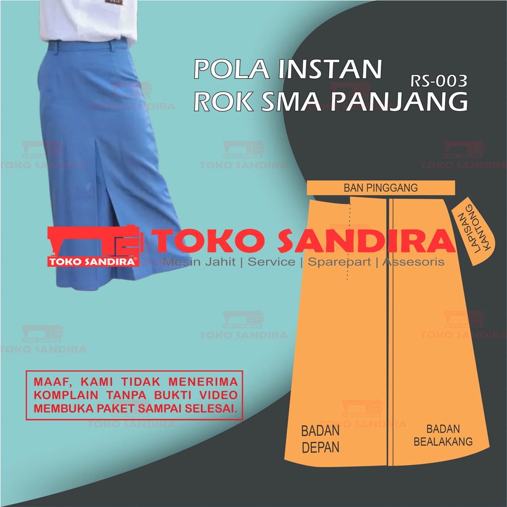 pola rok sma panjang/pola instan rok semi/pola rok wanita/pola instan rok/pola instan murah/pola jip