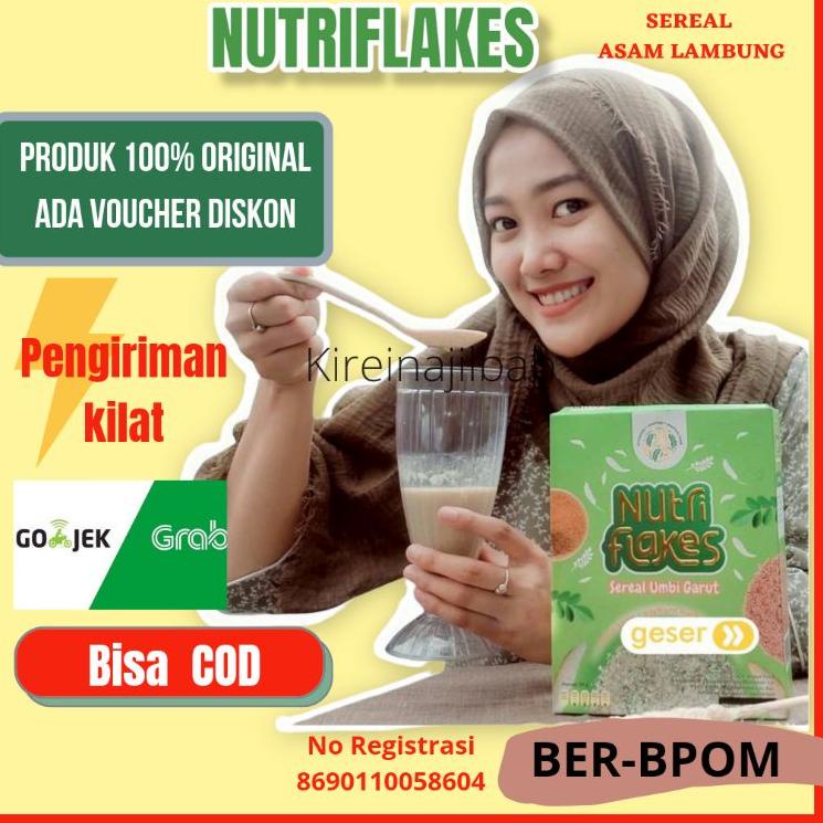 

♞ NUTRIFLAKES SEREAL UMBI GARUT SOLUSI ASAM LAMBUNG MAAG GERD ORI 100% WITH PSYLLIUM HUSK ♝