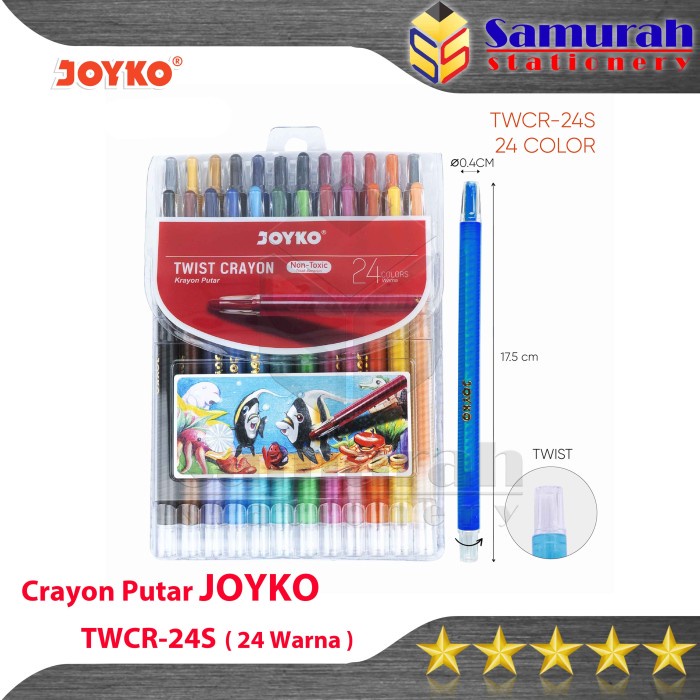 

Crayon Crayon Joyko Twcr-24S / Twist Oil Pastel 24S / Krayon Putar 24 Warna