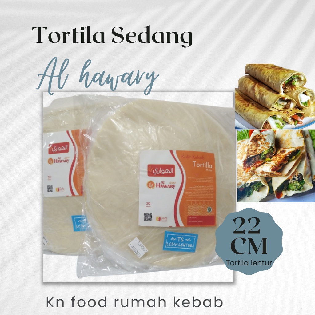 

Tortila Kebab al hawary - Kulit Kebab diameter 22 cm isi 20 -Tortila Sedang