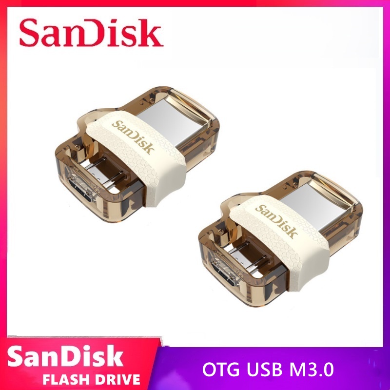 Flashdrive Ultra Dual Drive OTG 16GB/32GB/64GB/128GB/256GB Transmisi 150M/S M3.0 Flash Drive Storage Eksternal- Gold(COD)