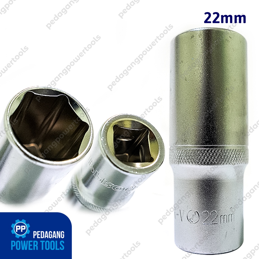 LIPPRO MATA SOK PANJANG 1/2&quot; INCH 22 MM 6PT ANAK SOCK DEEP WALL SOCKET