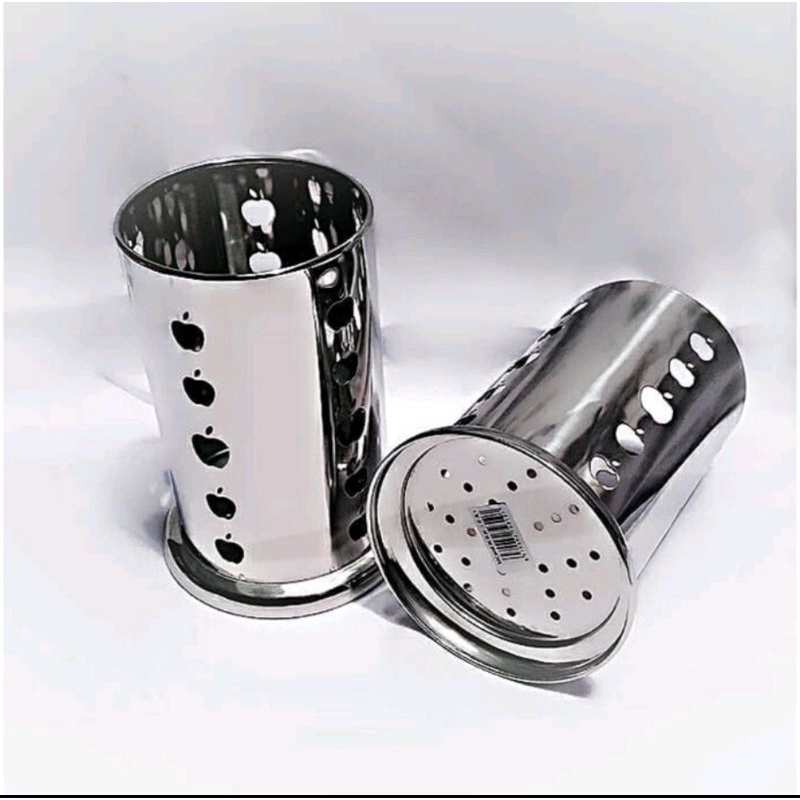 tempat sendok garpu stainless cutlery spoon holder tirisan motif apel / tempat peralatan makan stainless