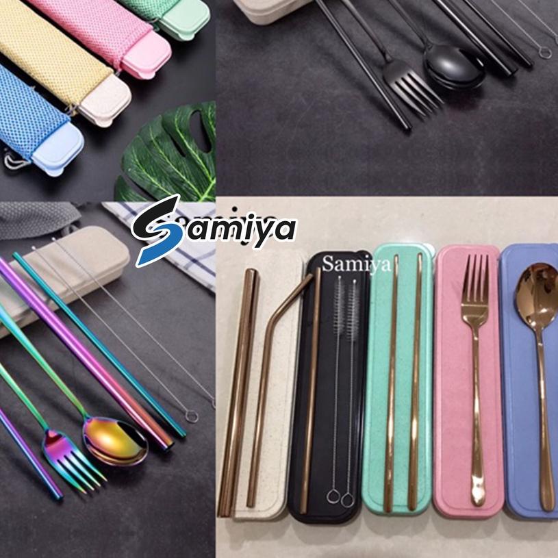 

➨ Paket lengkap sedotan stainless sendok garpu korea set / cutlery set / souvenir set / paket hampers ♝
