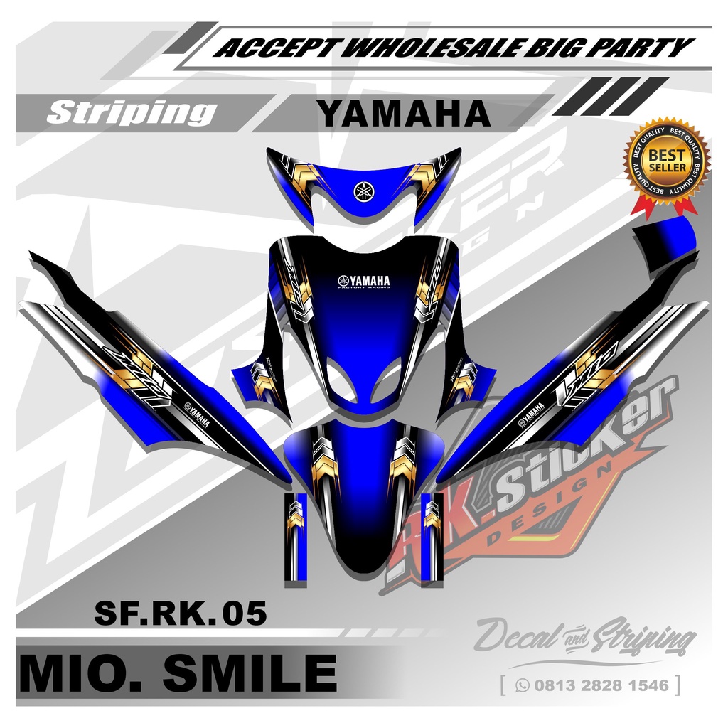 Sticker Decal Mio Smile - Sticker Decal Full Body Motor Mio Smile Motif Petronas. RK.05