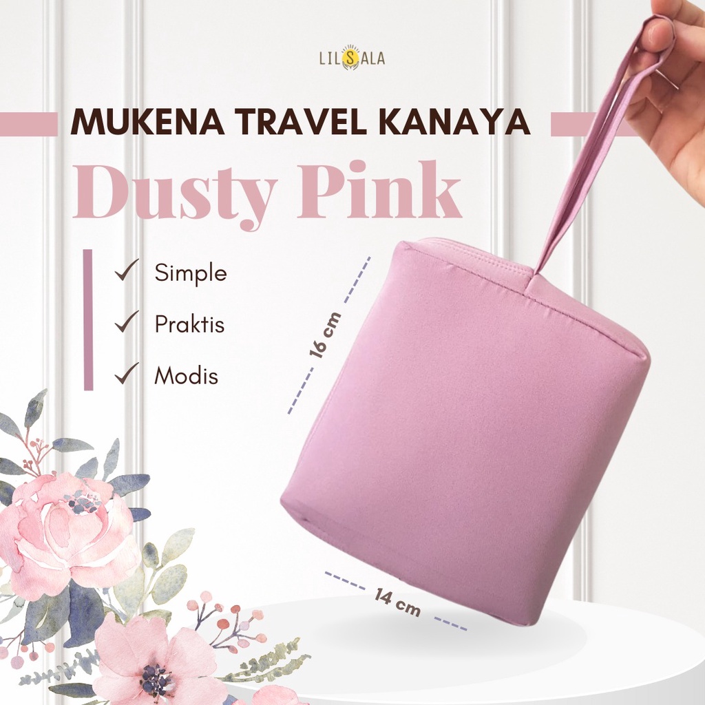 [KANAYA] Mukena Travel Kanaya Polos Free Pouch Praktis Travelling Katun Dewasa