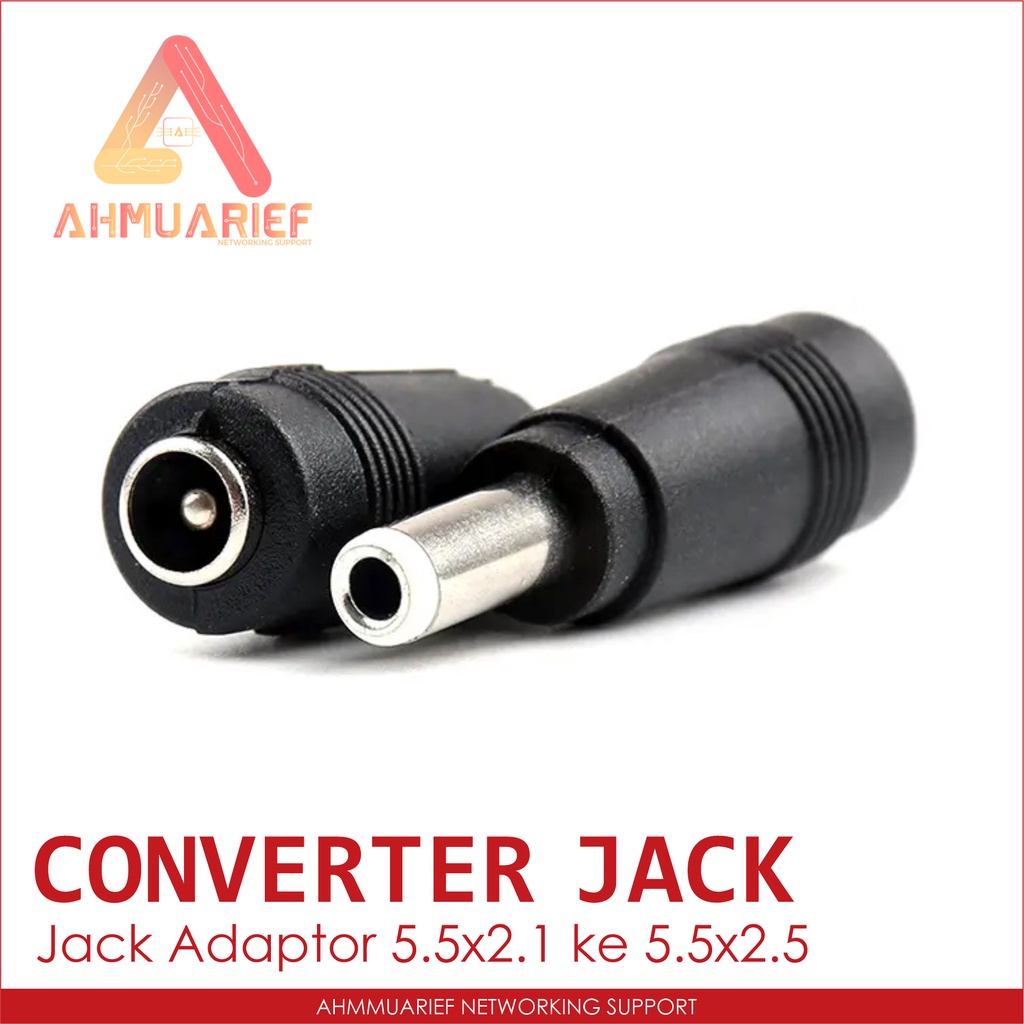 CONVERTER SAMBUNGAN ADAPTOR ADAPTER JACK DC UKURAN 5.5MM X 2.1MM KE TO 5.5MM X 2.5MM (5.5x2.1 KE 5.5x2.5)