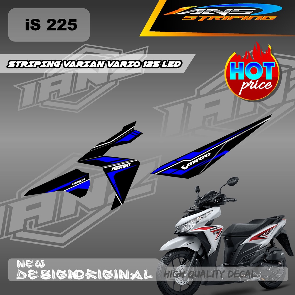 STIKER DECAL VARIO 125 LED SIMPEL GRAFIK PROSTREET WARNA  / STIKER STRIPING SEMI FULL BODY HONDA VARIO 125 LED / STIKER KERETA VARIO 125 LED IS225