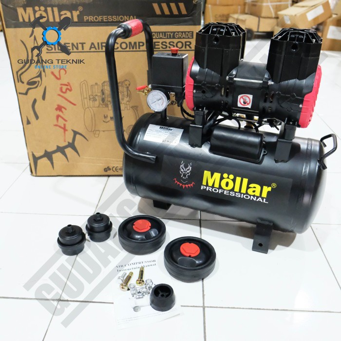 Mesin Kompresor Angin Tanpa Oli 25 Liter 1 HP MLR-AC1525BPR MOLLAR / Compressor Silent Oilless Compressor Oilles 1HP 25Liter MLR-AC1525BPR MOLLAR