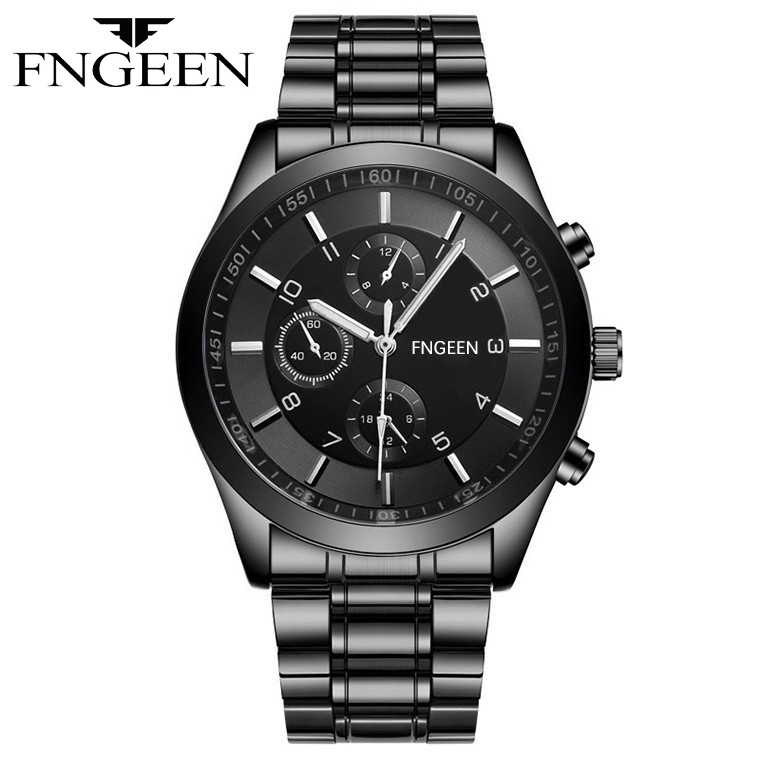 FNGEEN 5308 Jam Tangan Pria Luxury Stainless Steel Sport Quartz Original Anti Air Watch