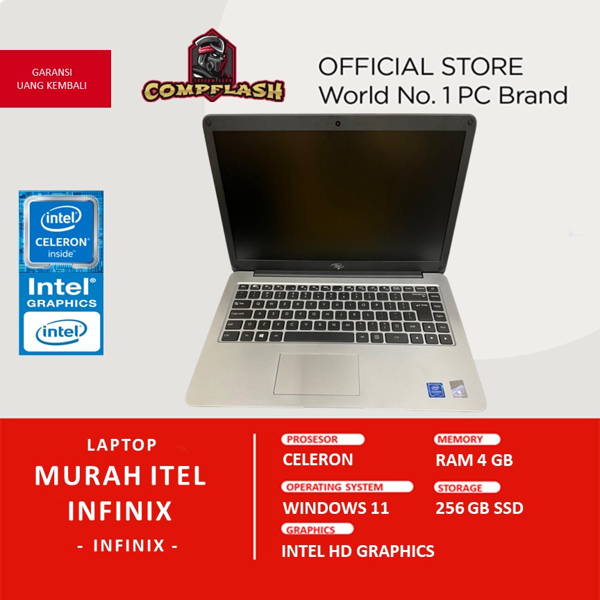 LAPTOP MURAH ITEL INFINIX CELERON 4GB 256GB SSD