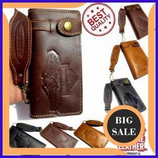 parts dompet panjang pria kulit asli harley davidson biker gear 140ZZ3