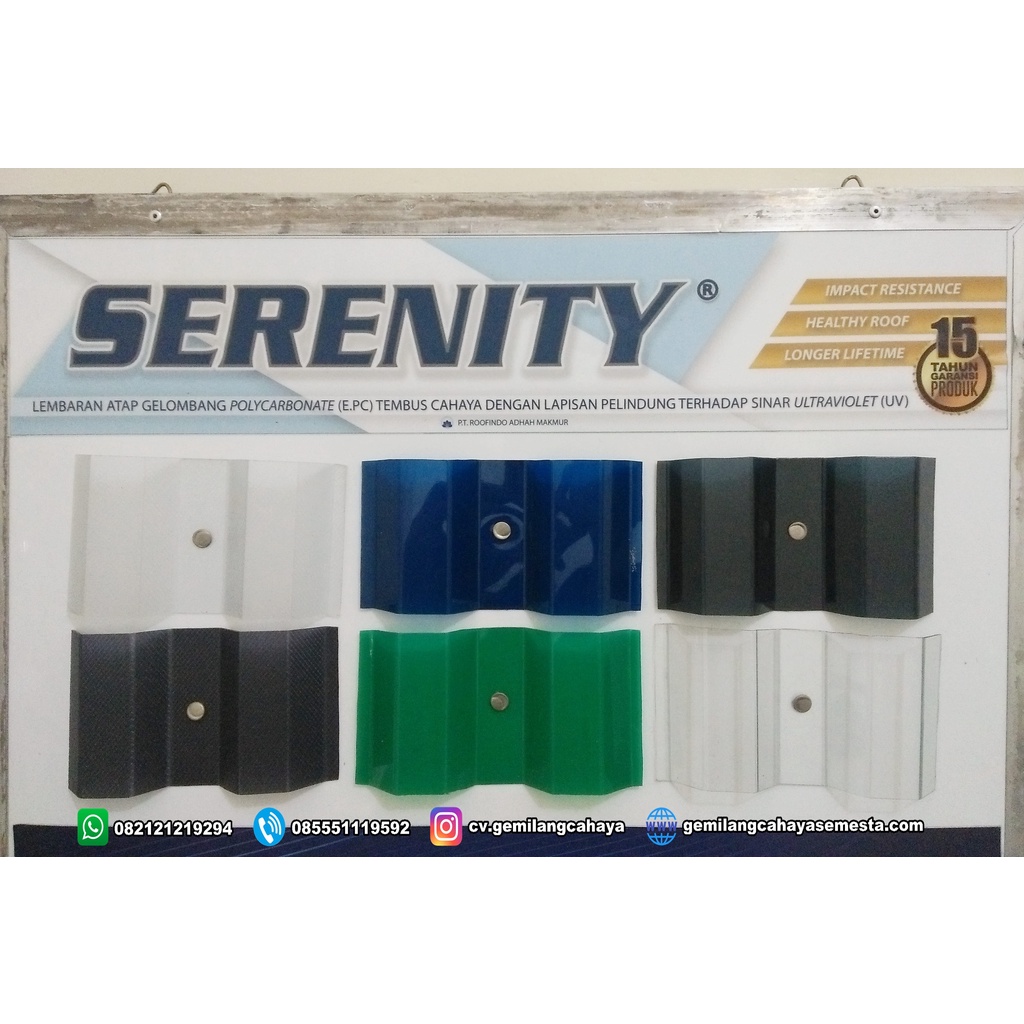 Serenity ( 6 M ) / Atap Transparan / Atap Polycarbonate Corrugated