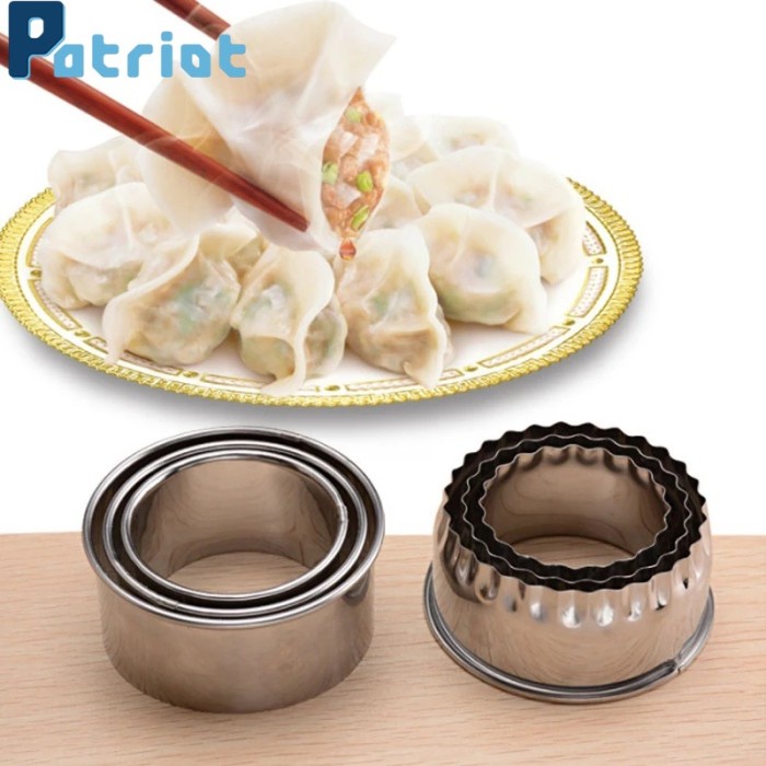 

Terlaris Cutting Promo 3Pcs/Set 304 Stainless Steel Cutter Dumplings Mould/Round/Flower
