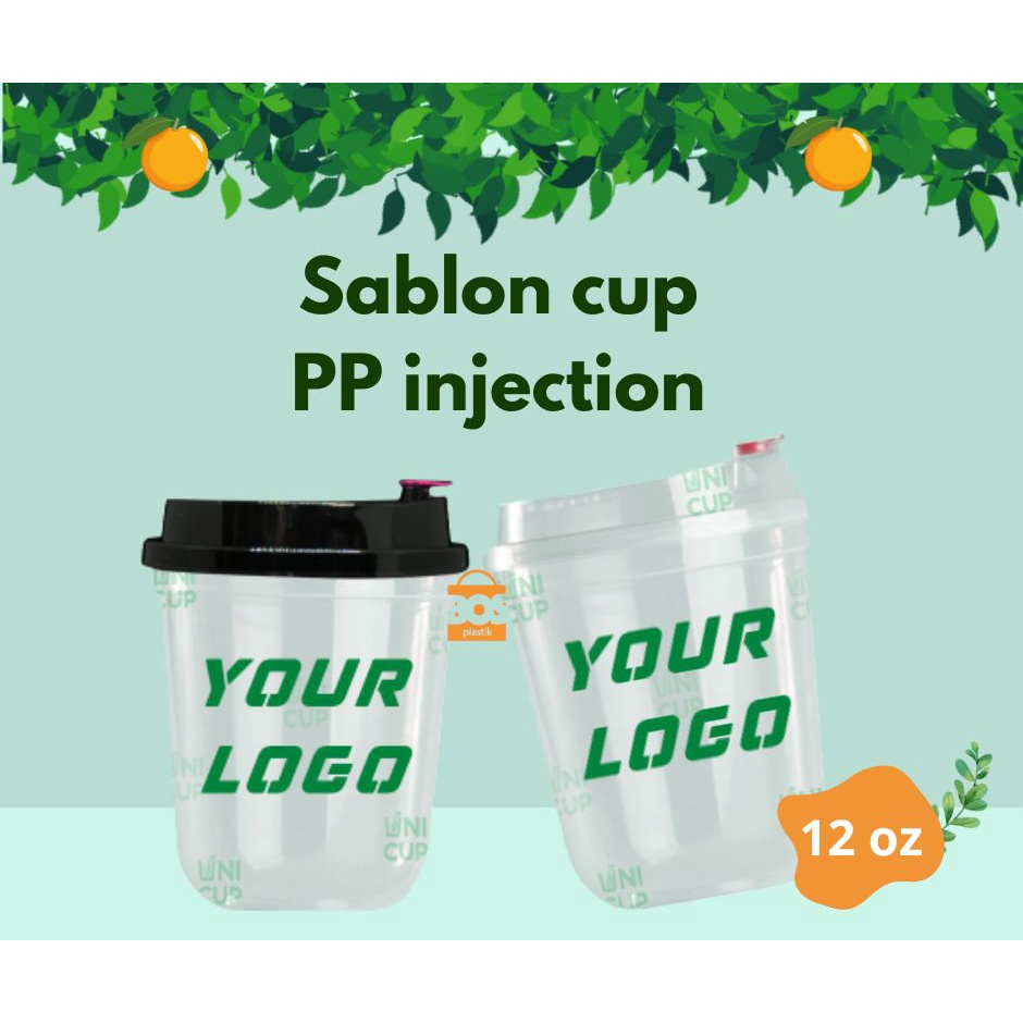 SABLON CUP PP INJECTION 12 OZ 360ML | CETAK CUP | CUSTOM CUP