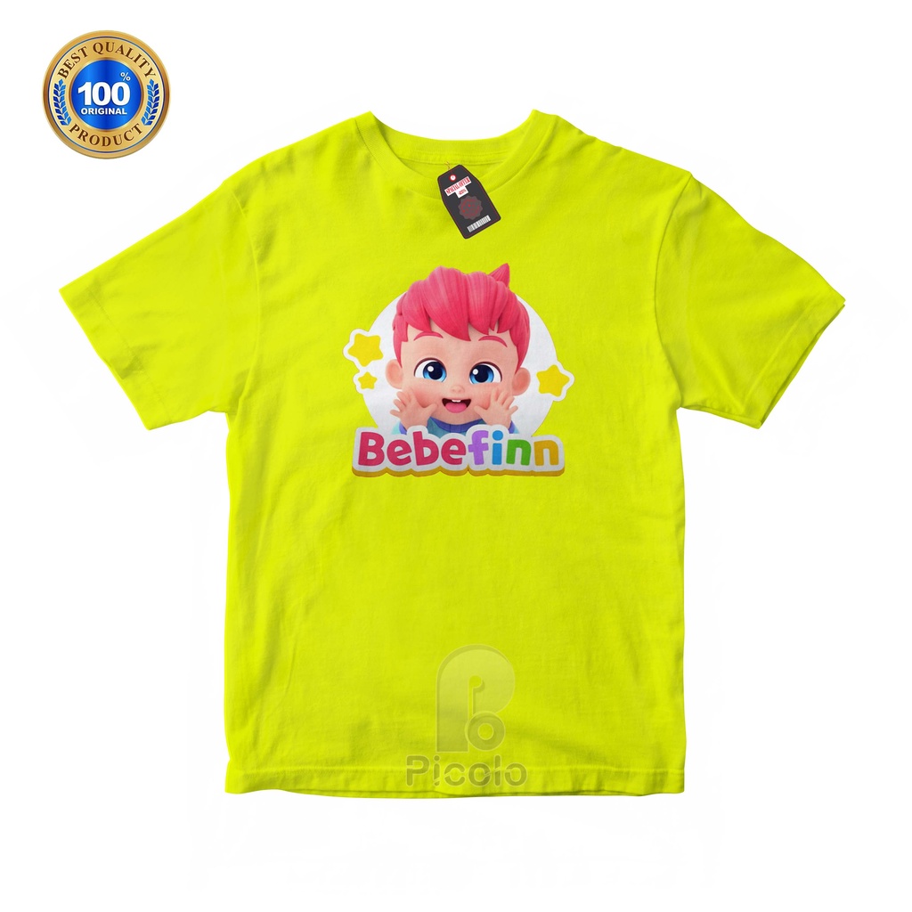 (FREE NAMA) BAJU KAOS ATASAN ANAK MOTIF KARTUN BEBEFINN UNISEX Bahan COTTUN