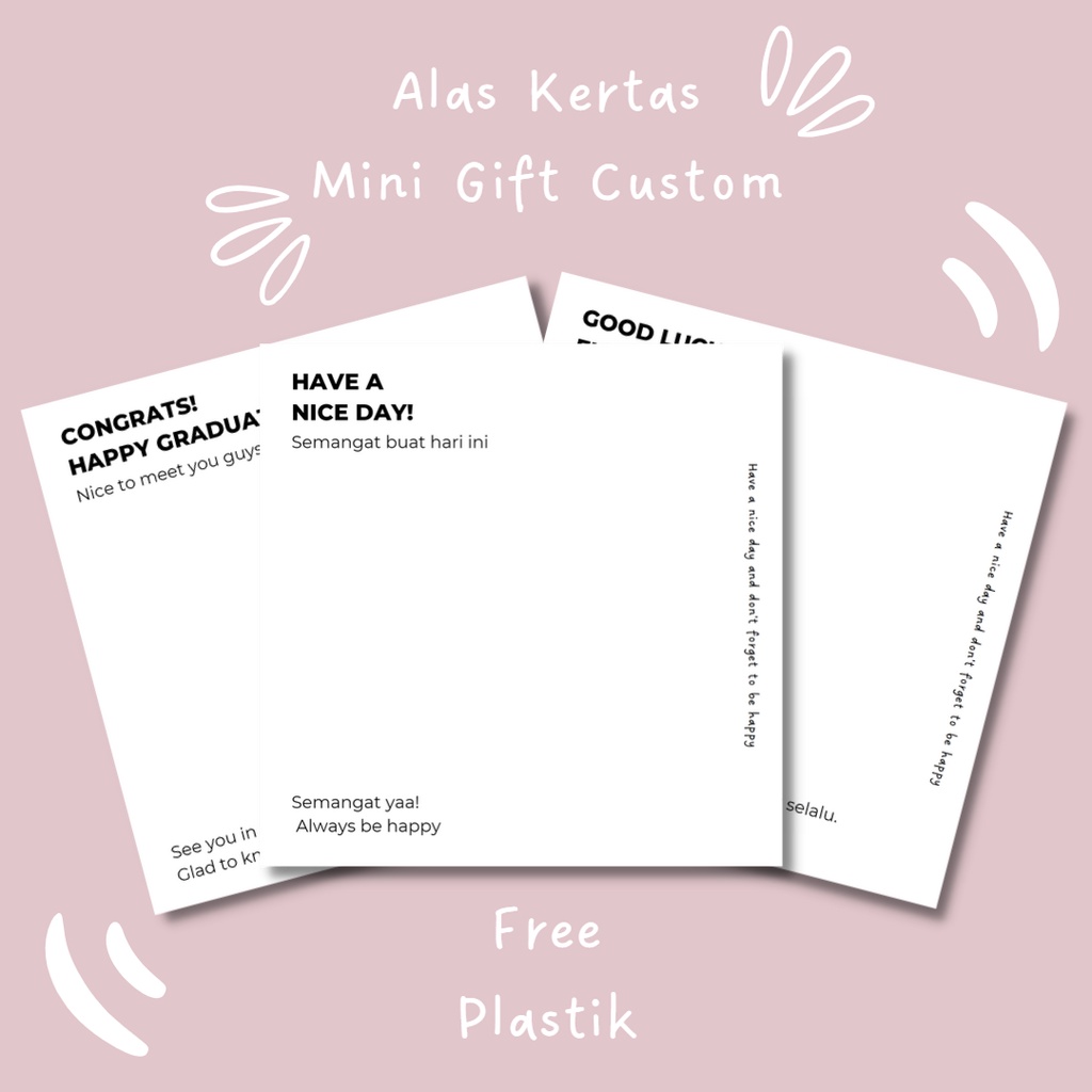 

Alas Kertas Mini Gift Bisa Custom Teks | @doryble gift