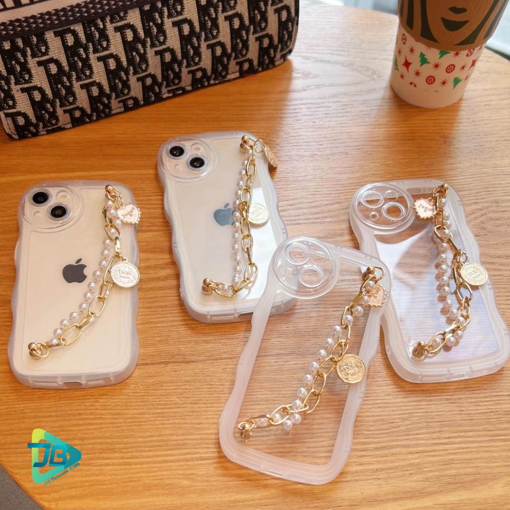 GC016 SOFTCASE WAVY GELOMBANG RANTAI MUTIARA FOR IPHONE 7 8 7+ 8+ X XS XR XS MAX 11 12 13 14 PRO MAX 14 MAX JB7072