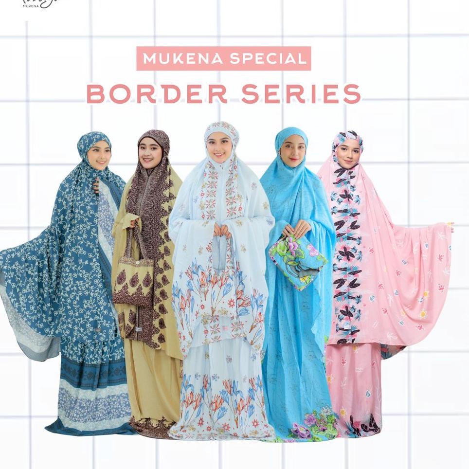 PRODUCT TERLARIS M23 MUKENA TAZBIYA DEWASA BORDER SERIES ALLSIZE ゝ