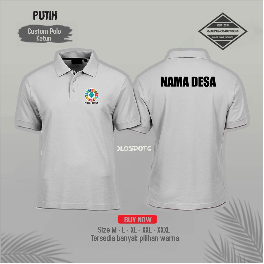 TYPE K06 -  KAOS - BAJU POLO LOGO SDGS DESA + NAMA DESA FULL SABLON - POLO SDGS