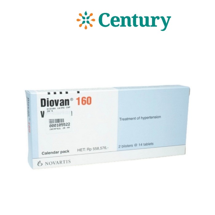 DIOVAN 160MG 1 STRIP 14 TABLET / VALSARTAN / HIPERTENSI / JANTUNG