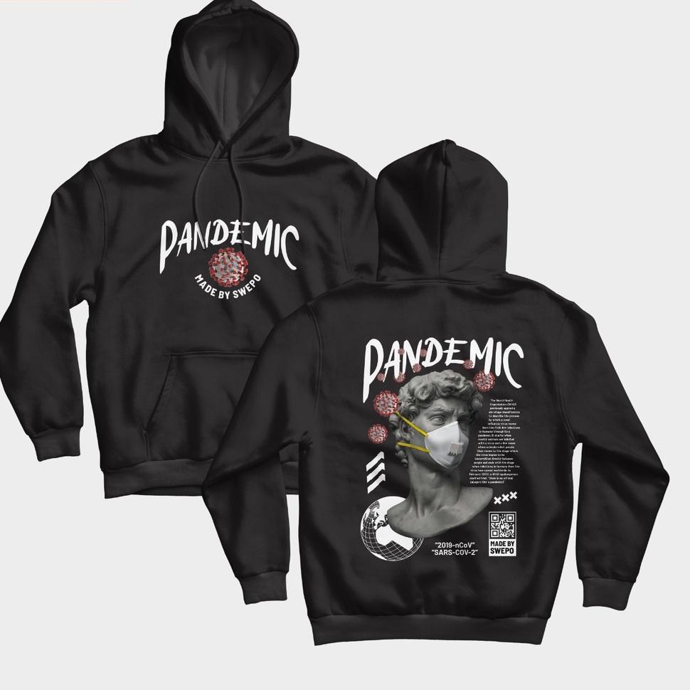 TERBAIK SWEPO Hoodie Jumper Pandemic (SABLON) S-XXL (Pria & Wanita)