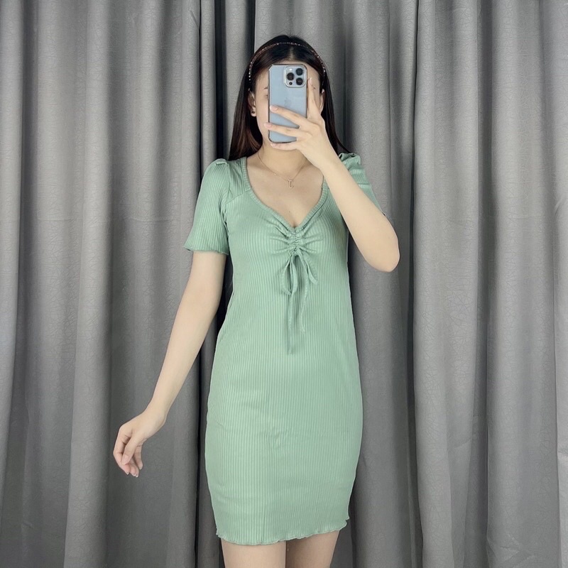 Dress serut bodycon rib | Dress knit bodycon