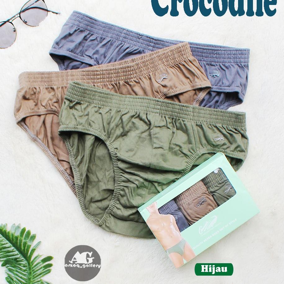☈ [ isi 3 pcs ] CD CROCODILE  HIJAU / Celana Dalam Pria / Celana Dalam Crocodile / Cd Pria / Celana 