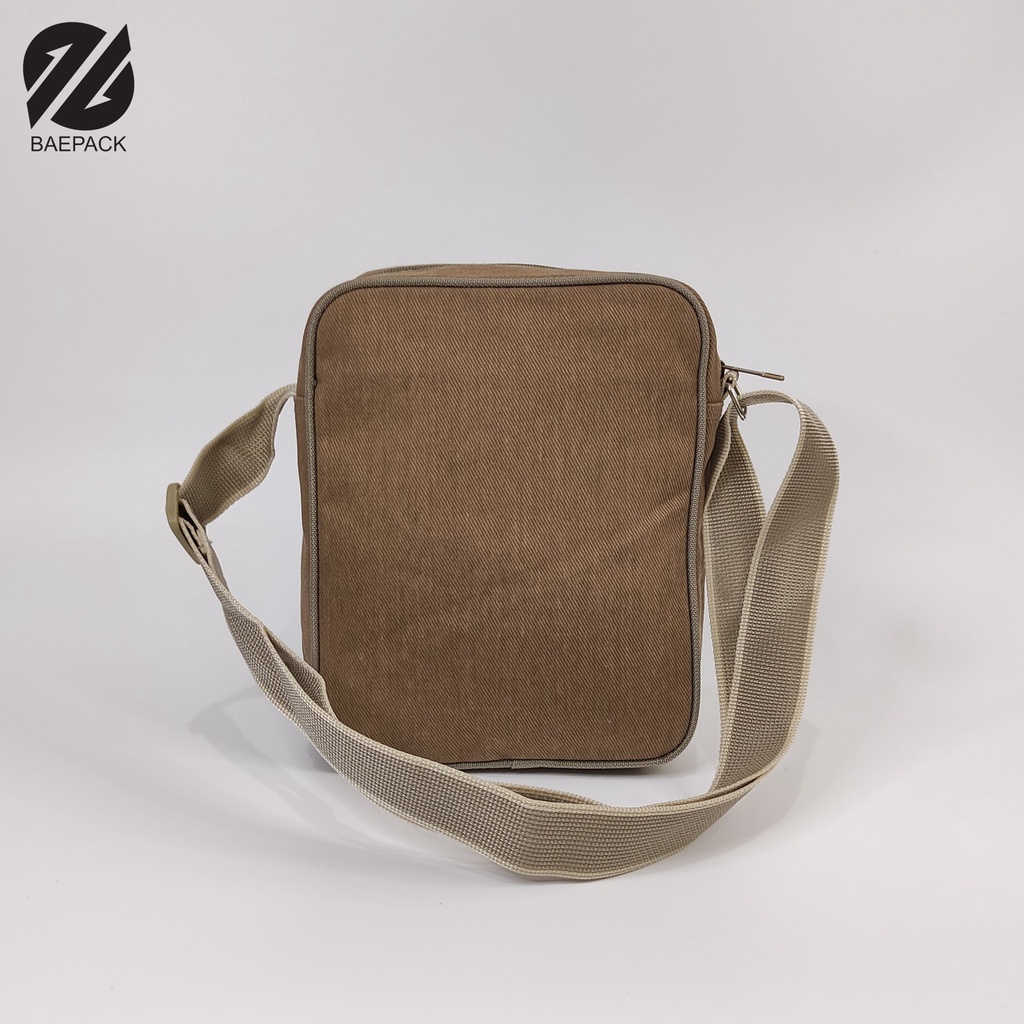 Tas Selempang Kanvas Pria Dewasa Xenof Brown Original Baepack / Tas Bahu Canvas Pria Cowok  / Tas Bahu Premium Lokal Produsen BandungViral Kekinian