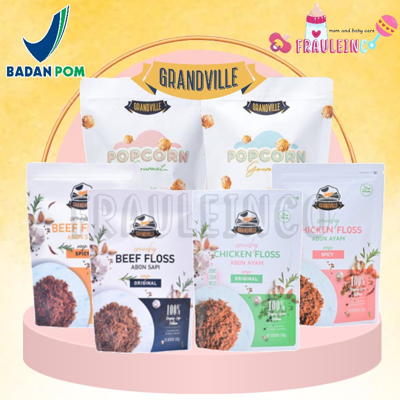 *FRAULEINCO* Grandville Abon Sapi Ayam // KKALDU Ayam Sapi Salmon // Popcorn Crunchy Floss dan Hokaido Milk Anak