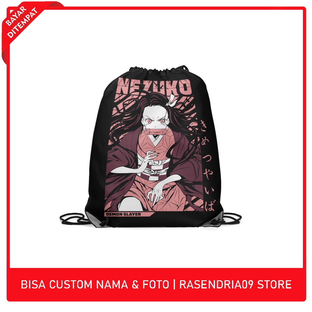 String Bag / Tas Serut Fullprint Karakter Anime Demon Slayer - Nezuko Kamado Terbaru