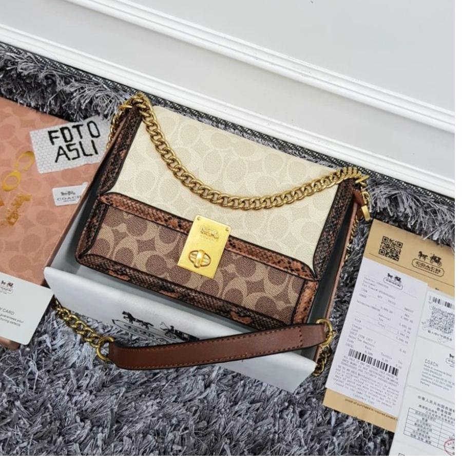 BIG SALE C¤ACH Hutton Shoulder Kombi Snake Skin 4406 (FreeDustbag+BubbleWrap)