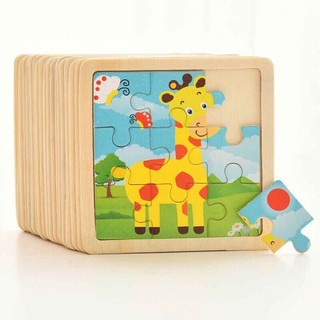 *FRAULEINCO* Mainan edukasi puzzle/puzzle kayu hewan mainan edukasi jigsaw puzzle anak