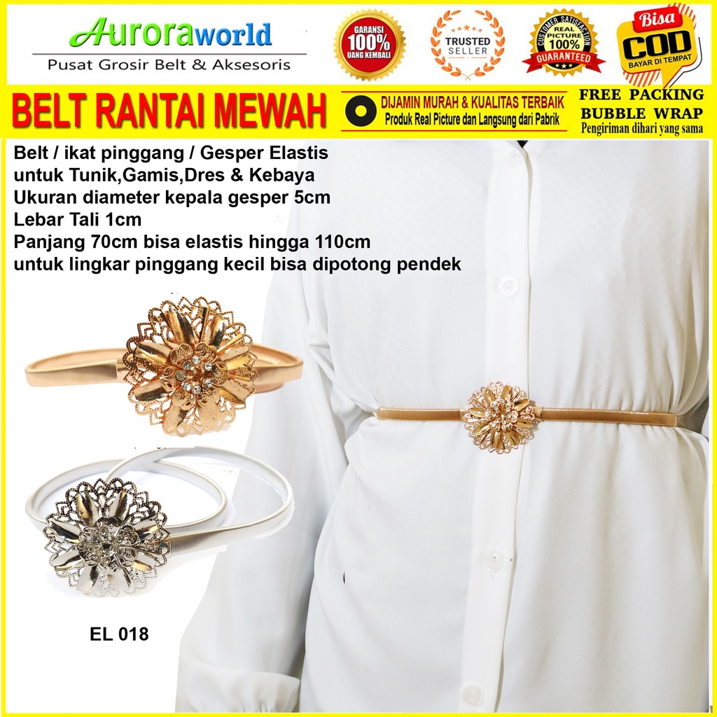 Belt wanita gesper rantai ikat Pinggang Fashion