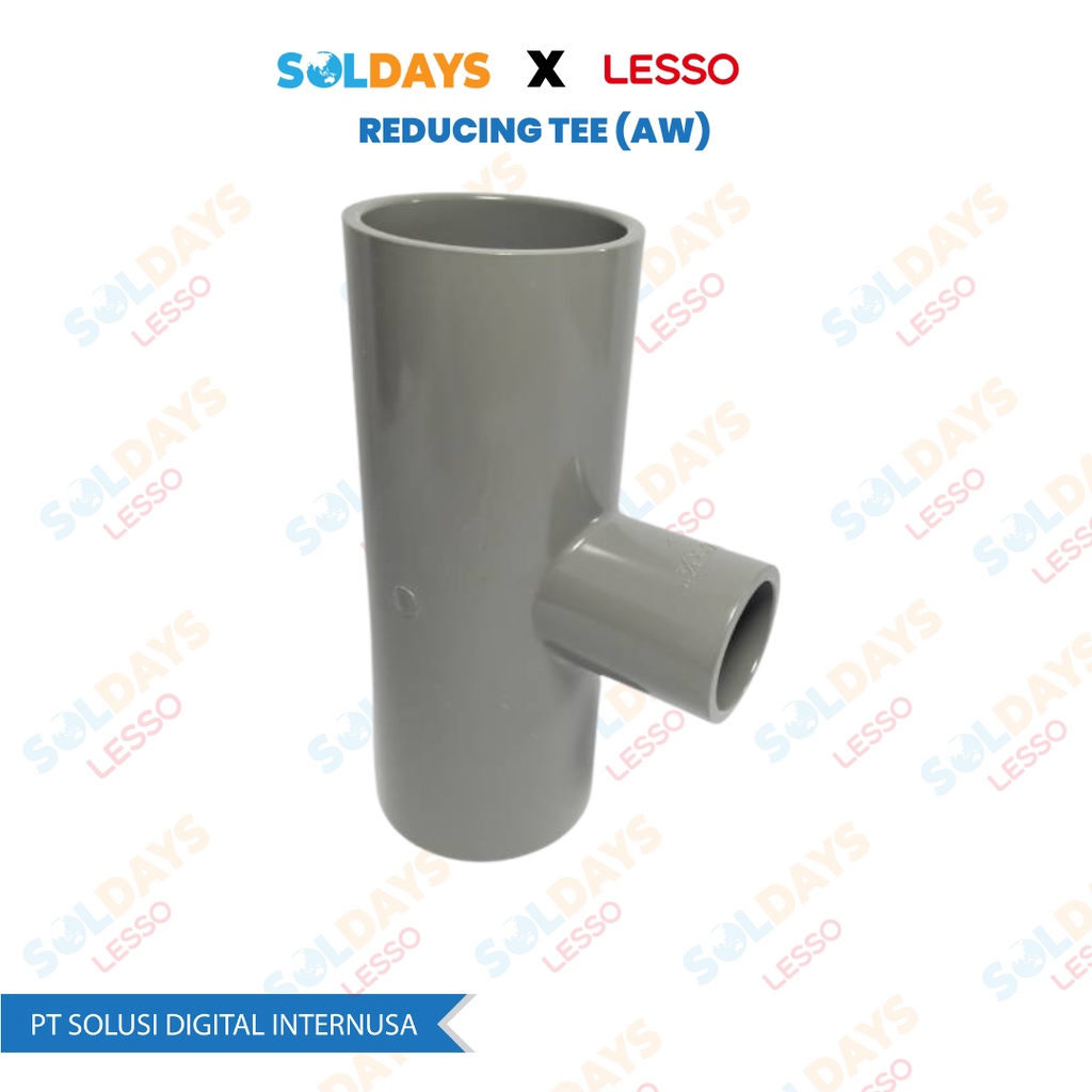 Lesso Reducing Tee (AW) 1.1/2&quot;X3/4&quot; / Reducing Tee (AW) 1.1/2&quot;X3/4&quot; inch / Sambungan Pipa AW LESSO / Pipa PVC Fittings