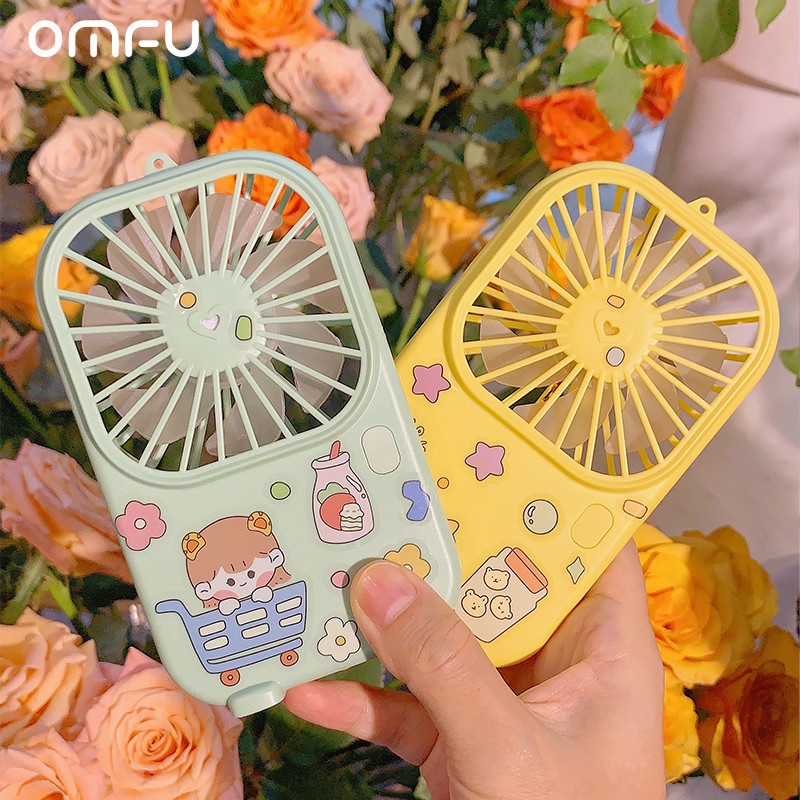 Mini Fan Omfu Kipas Angin Kecil Kotak Portable USB Mini Fan Pocket