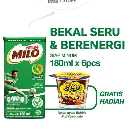 

Sikat HabisBb0B5 MILO ACTIV-GO UHT Susu Coklat 180 ml x 6 pcs FREE Nyam-nyam Bubble Puff Chocolate