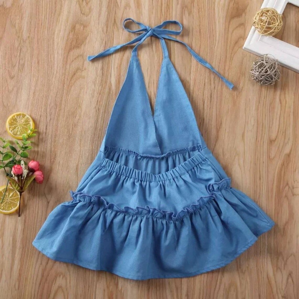 DRESS RUFFLE MACIS ANAK PEREMPUAN / DRESS HALTER RUFFLE PREMIUM