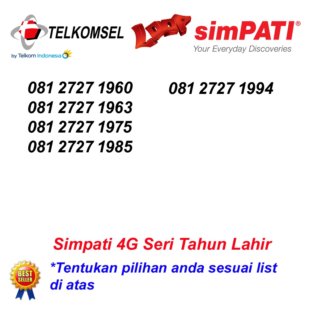 Telkomsel Simpati 11 Digit Seri Tahun Lahir Super Kartu Perdana Nomor Cantik