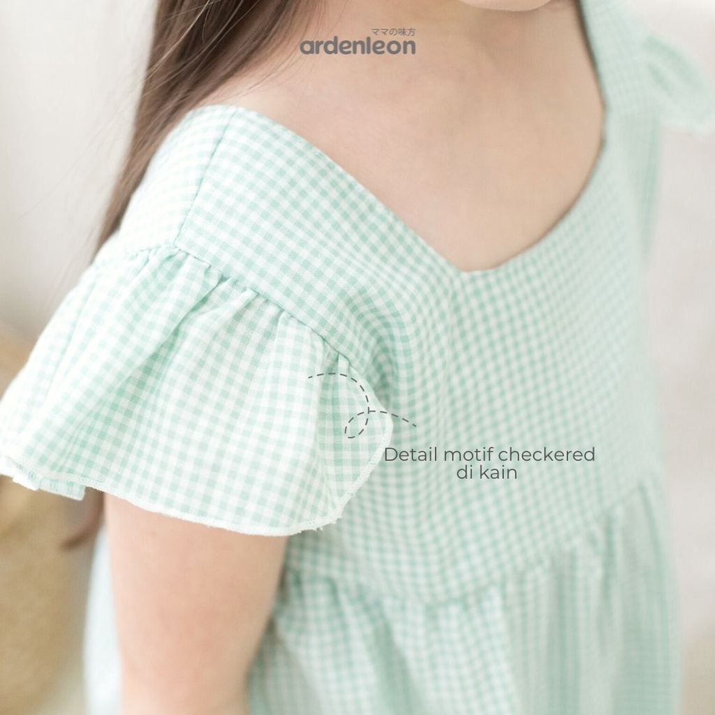 Baju Bayi Dress Anak Perempuan ARDENLEON Girls Checkered Rok Dress Anak 1-4 Tahun