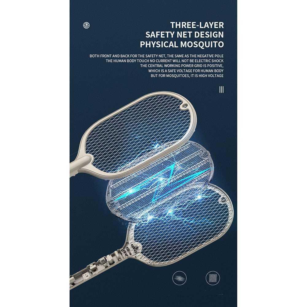 Raket Nyamuk Electric Mosquito Racket Rechargeable - WP-07 - White