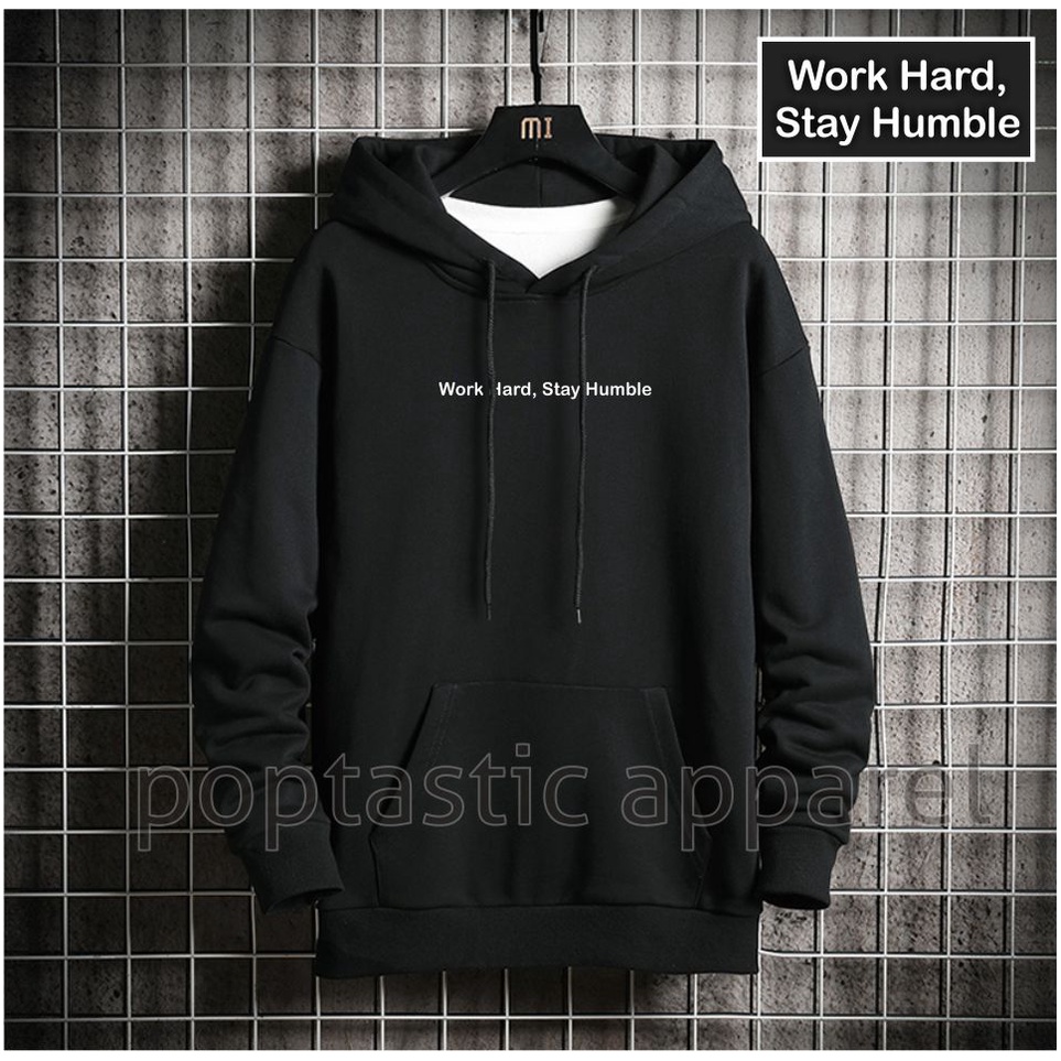 STAY HUMBLE Jaket Distro Sweater Hoodie Pria Wanita Bahan Fleece Tebal